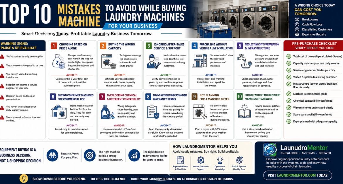 Top 10 Mistakes to Avoid While Buying Laundry Machines for Your Business